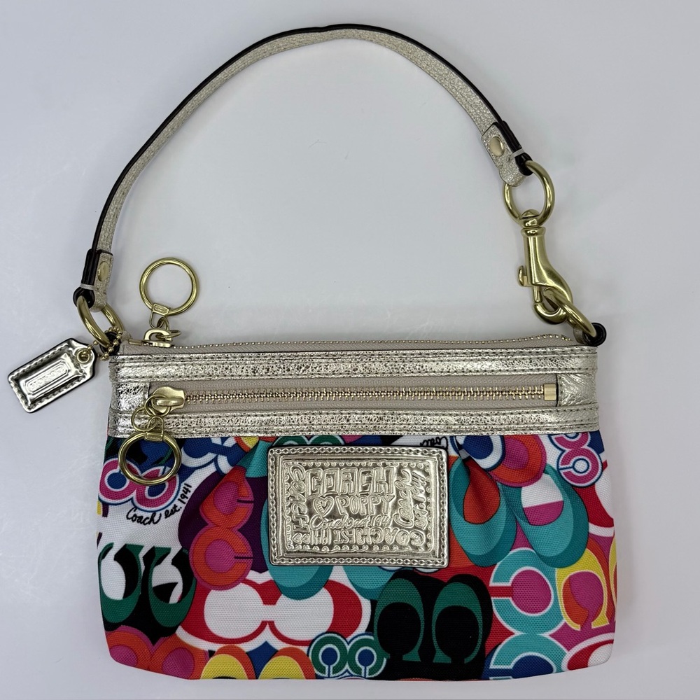 Coach Poppy Pop C Glam Graffiti Opt Art Y2K Vintage Wristlet